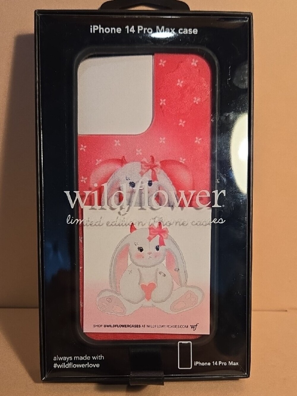 Wildflower iPhone 14 Pro Max Case Pink Bunny Heart Design - Picture 4 of 4